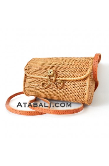 Ata long wallet bag with ribbon clip